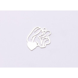 E0610 N Charm din argint 925 mama cu bebe versiunea 2 19x17mm 