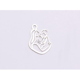  E0611 N Charm din argint 925 mama cu bebe si copil 20x15mm 0.5mm