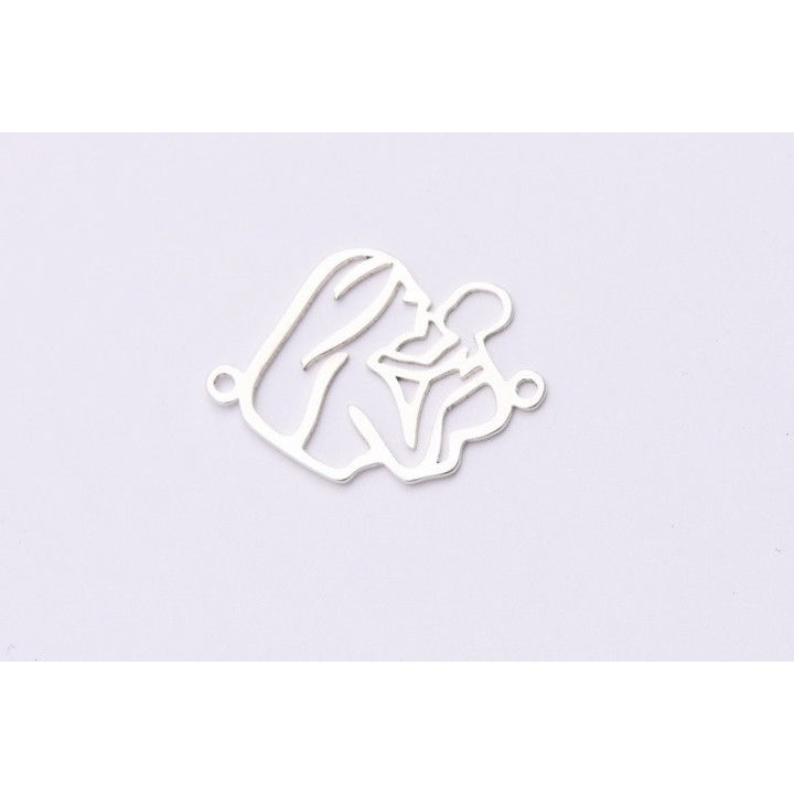 E0612 N Link din argint 925 mama cu bebe 19x14mm 0.5mm