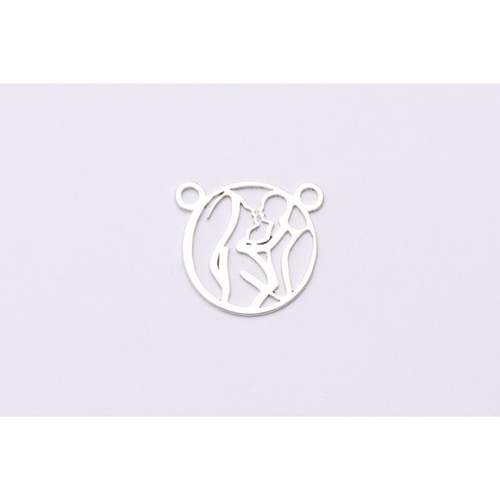 E0613-N-Charm Mama si copilul 925 17x17 mm 0.50mm grosime -1 buc