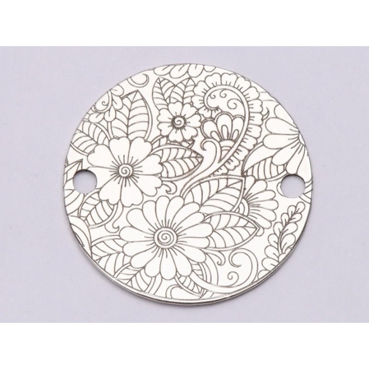 E0615 GS Link din argint Flowers 16.5mm 0.33